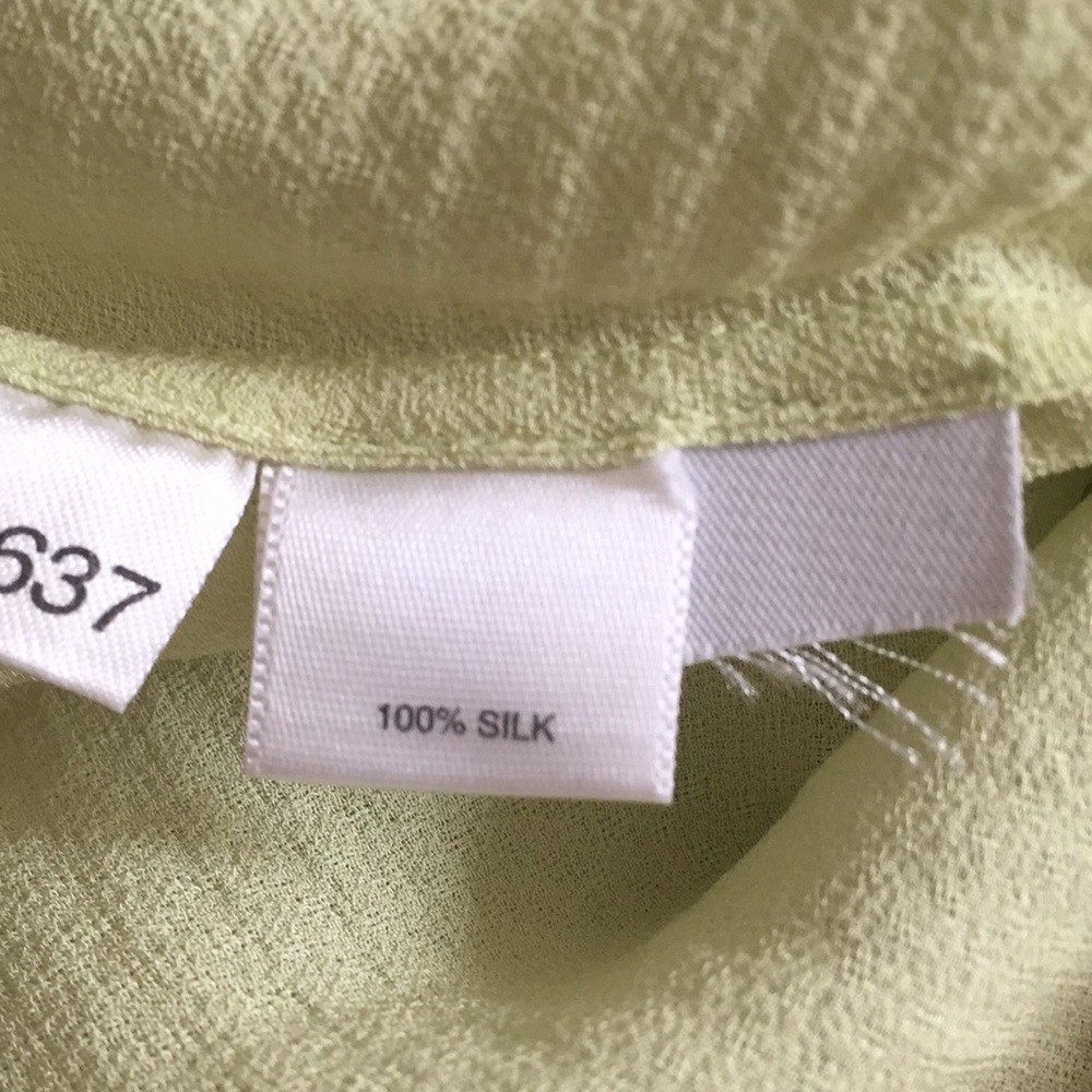 Vintage Ann Taylor 100% Silk Semi Sheer Cap Sleeve Blouse Romantic Elegant Top - Picture 12 of 13